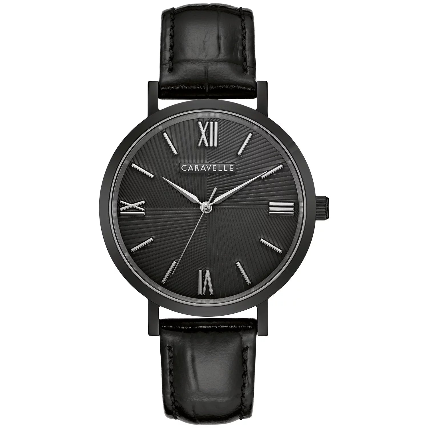 by  Men'S Black Leather Strap Watch 45A148